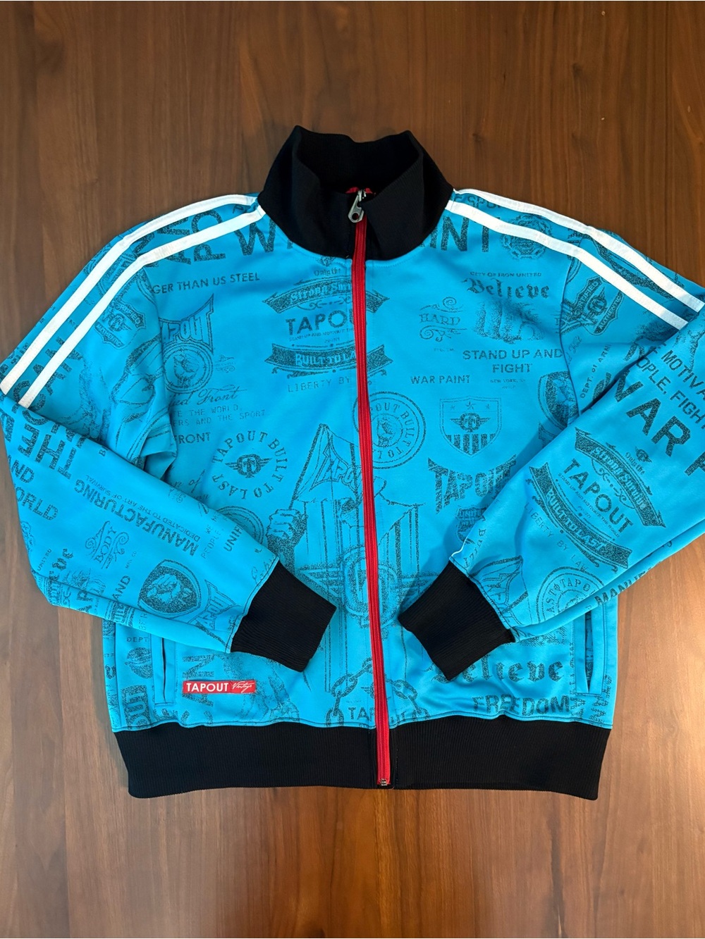 Tapout Track Jacket with Red Zipper and Black Collar